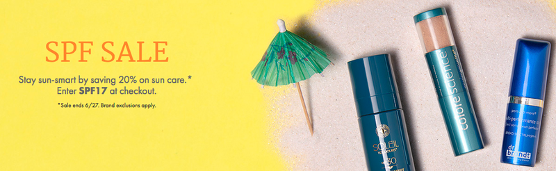 20% off sun care with code SPF17